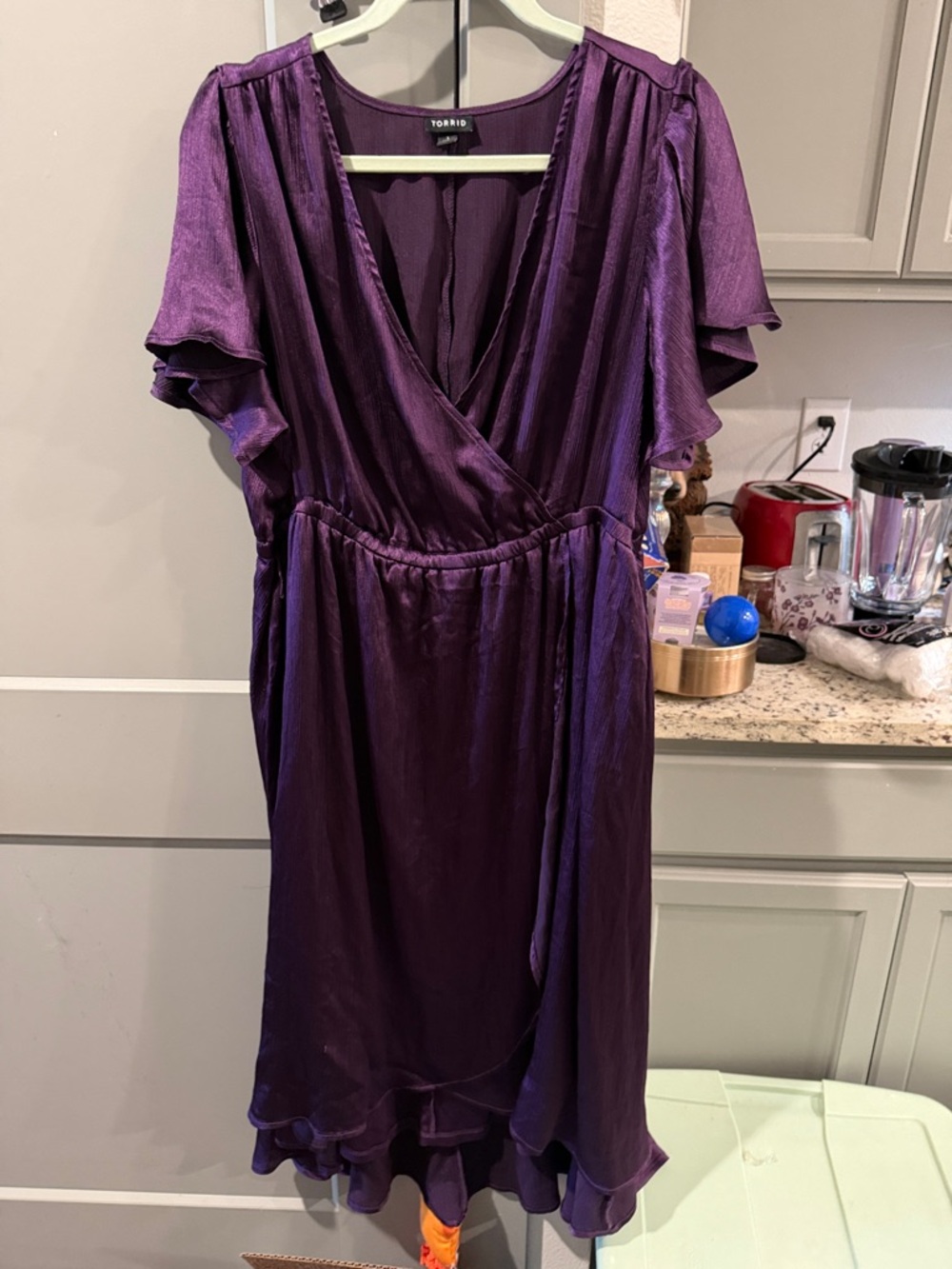 torrid Deep Purple Wrap-Style Midi Dress
